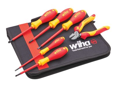 Wiha 47041 Electricians VDE Screwdriver and Plier Set XMS25VDESET