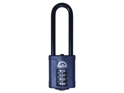 Squire HSQCP4025BX CP40/2.5 Combination Padlock 4-Wheel 40mm Extra Long Shackle 63mm Boxed