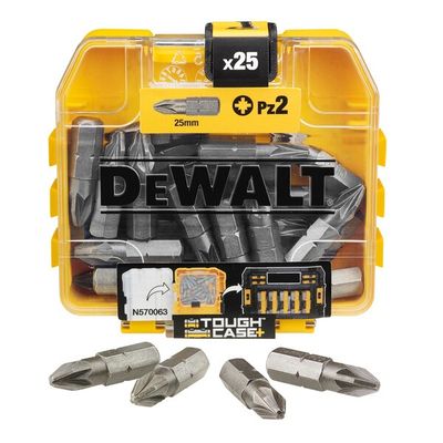 Dewalt DT71521 PZ2 25mm Standard Screwdriver bits Pack of 25 in Tough Case