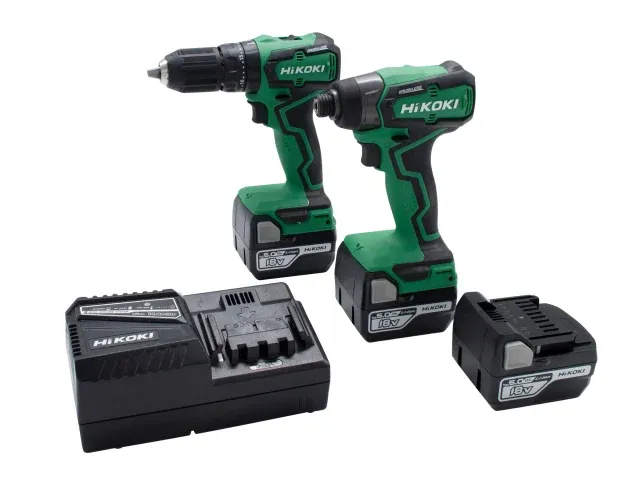 Hikoki KC18DDXJBZ 18v Combi Drill and Impact Driver Twin Kit 3 x 5.0Ah Li-ion
