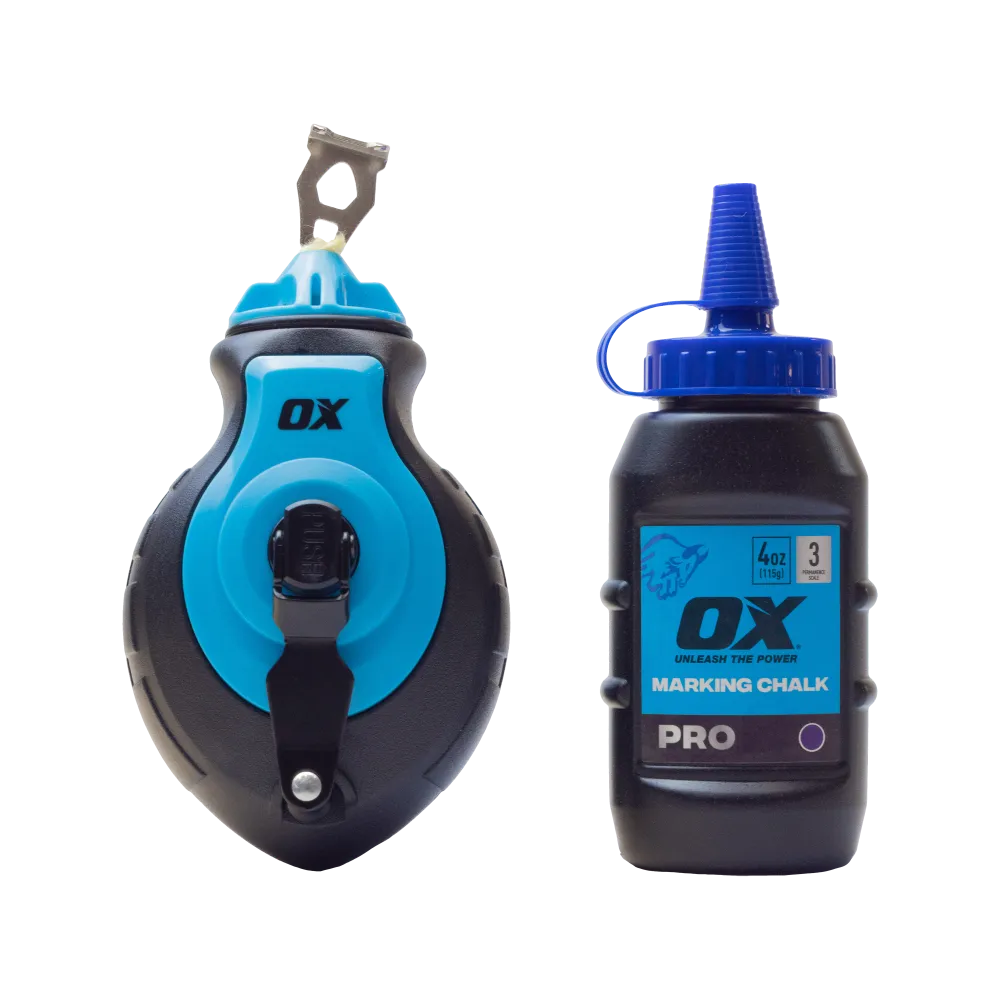 OX Tools OX-P506302 Pro Aluminium Kevlar Chalk Line Reel and Refill