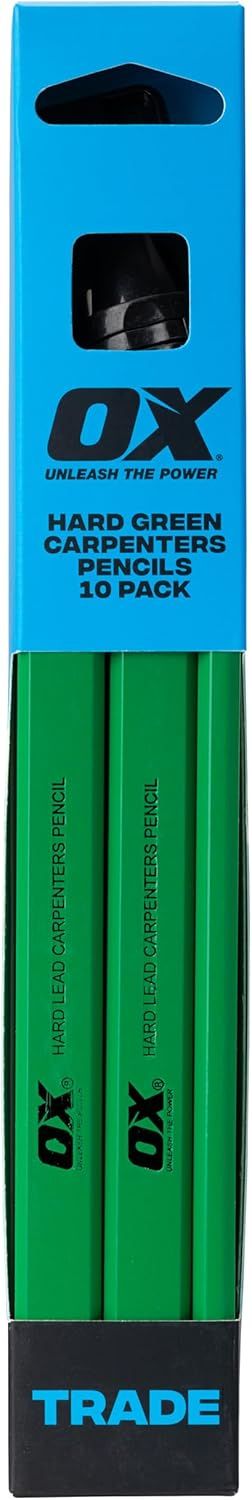 OX Tools OX-T023010 Trade Hard Green Carpenters Pencils Pack of 10