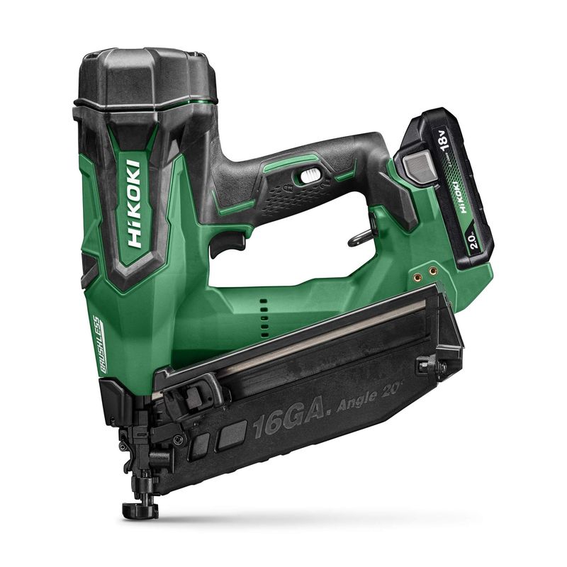 HIKOKI NT1865DMBJYZ 2x2.0Ah 16GA Brushless Angled Finish Nailer Kit