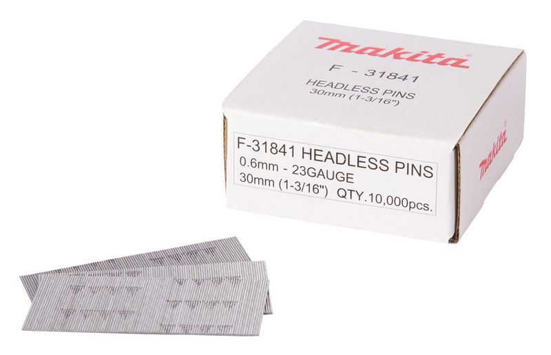 Makita F-31841 23Ga Smooth Headless Pins 30mm Box of 10,000