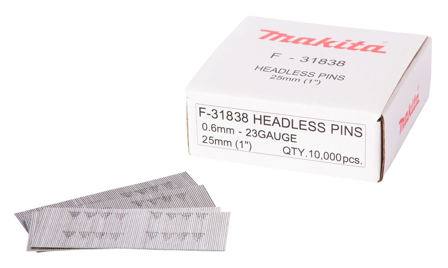 Makita F-31838 23Ga Smooth Headless Pins 25mm Box of 10,000