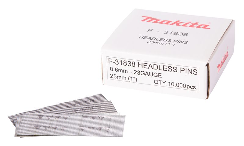 Makita F-31838 23Ga Smooth Headless Pins 25mm Box of 10,000