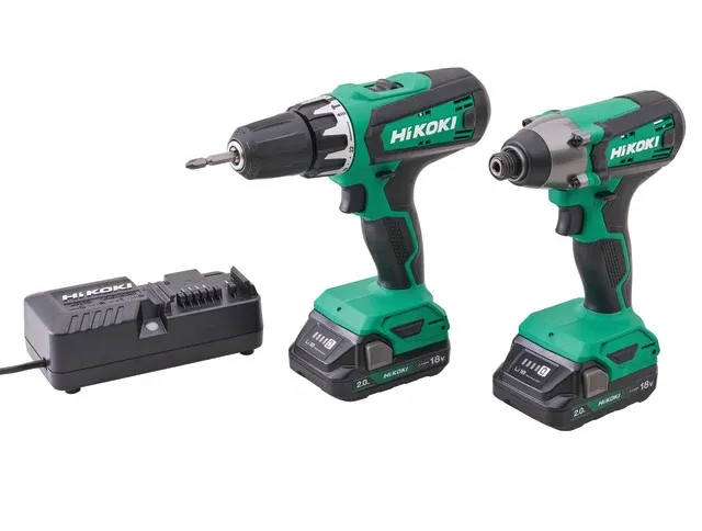 HiKOKI KC18DFXJAZ Combi Drill Impact Driver Twin Kit 18v 2 x 2.0Ah Li-ion