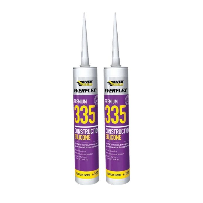 Everbuild Everflex 486153 335 Construction Silicone White 295ml C3 Pack ...