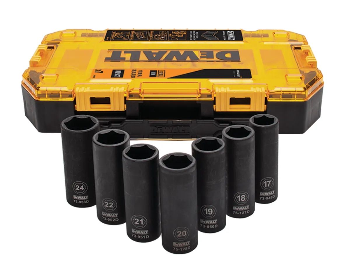 Dewalt x McLaren F1 DT70905QZ 7pc 1/2in Drive Deep Impact Socket Set