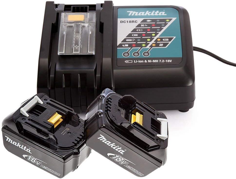 Makita Genuine DC18RC 7.2-18V Li-Ion Fast Charger + 2 x BL1850 5Ah Batteries