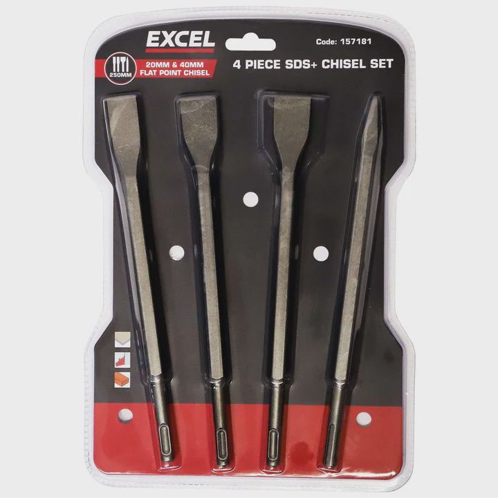Excel 157181 4pc SDS+ Chisel and Point Set