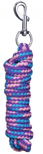 8-FT BRAIDED SOFT POLY LEAD ROPE - NEON RAINBOW