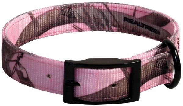 Dog Collar Nylon 2-Ply with Buckle Realtree Pink Camouflage