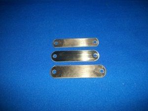 Brass Name Plate - Dog Tag 3/4" x 3"