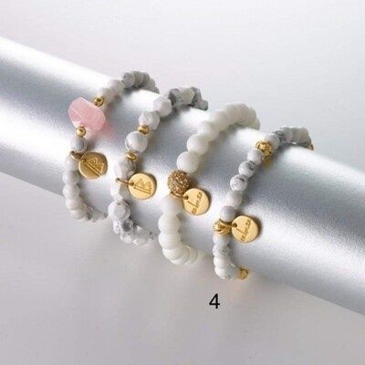Armband  gemarmerd wit nr 4