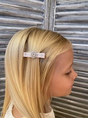 Clip met strass en swarovski-steentjes - lichtroze