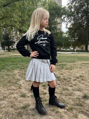 Fun Fun Rok zilver leather look.