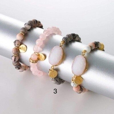 Armband grijs met bergkristal