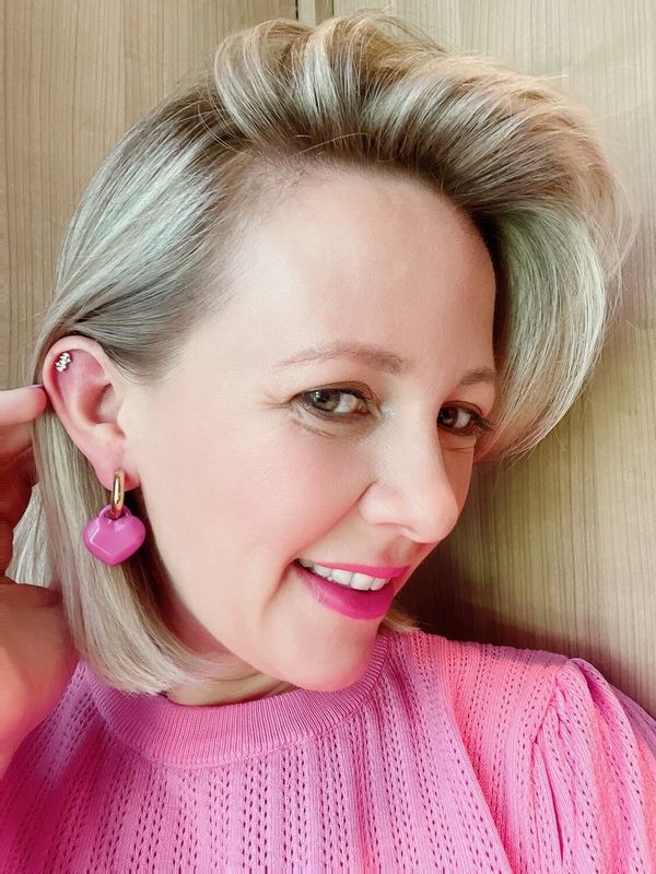 Hot Pink hartjes oorbellen