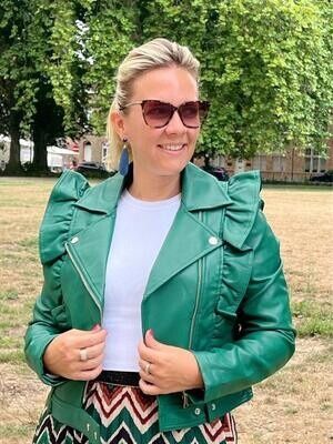 Groen Biker lederen jasje