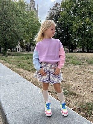 Fun Fun Short-rok violet dikke fleece stof
