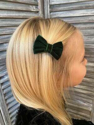 Forest Green small fluwelen haarstrikje