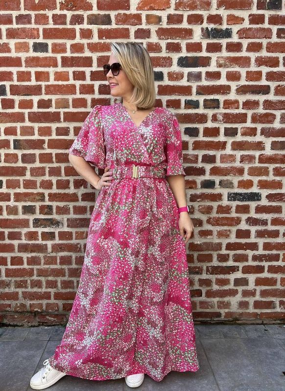 Daisy Maxi-jurk Bloemenprint Roze