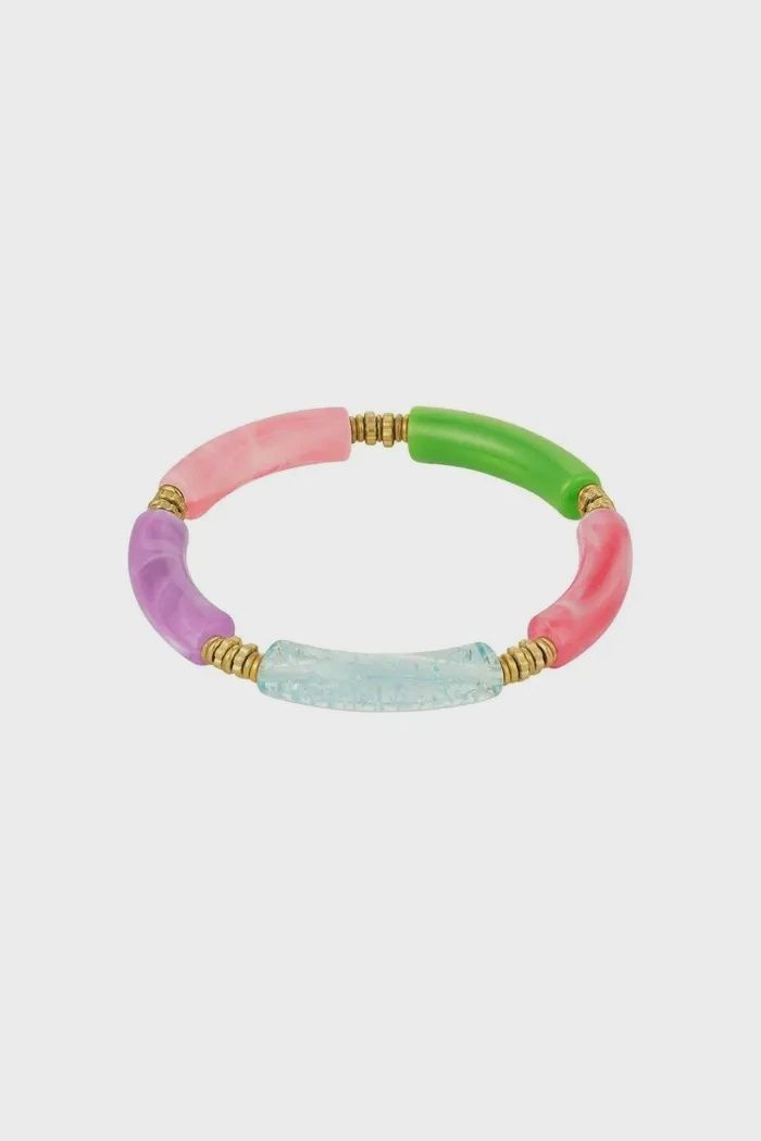 Roze &amp; Groen Tube armband