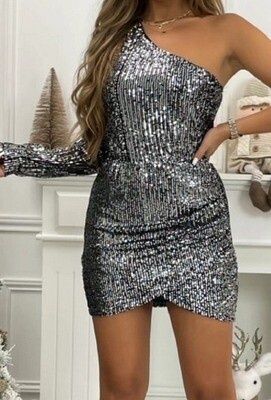 Pailletten Dress  Silver
