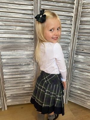 Tartan strik navy/ivory dubbele strik met steentje op clip