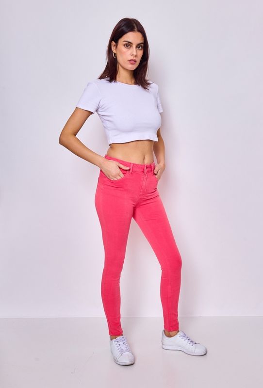 Skinny push jeans pink