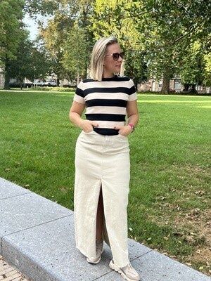 Toxik Denim rok met split beige