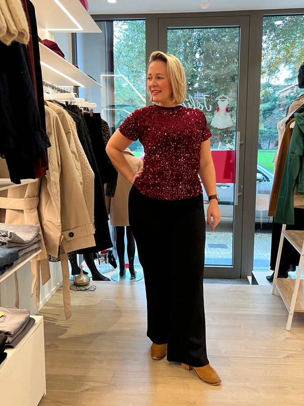 Fluide Flare zwarte broek