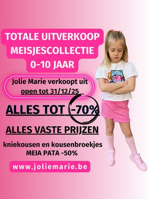 Totale uitverkoop meisjeskledij tot -70%