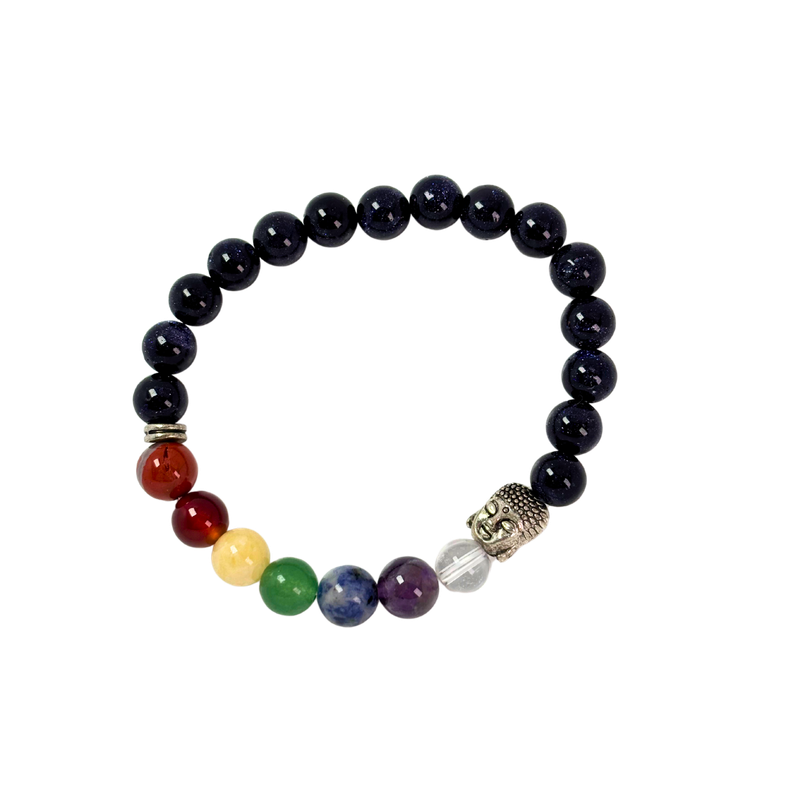 Pulsera Siete Chakras Buda Negra