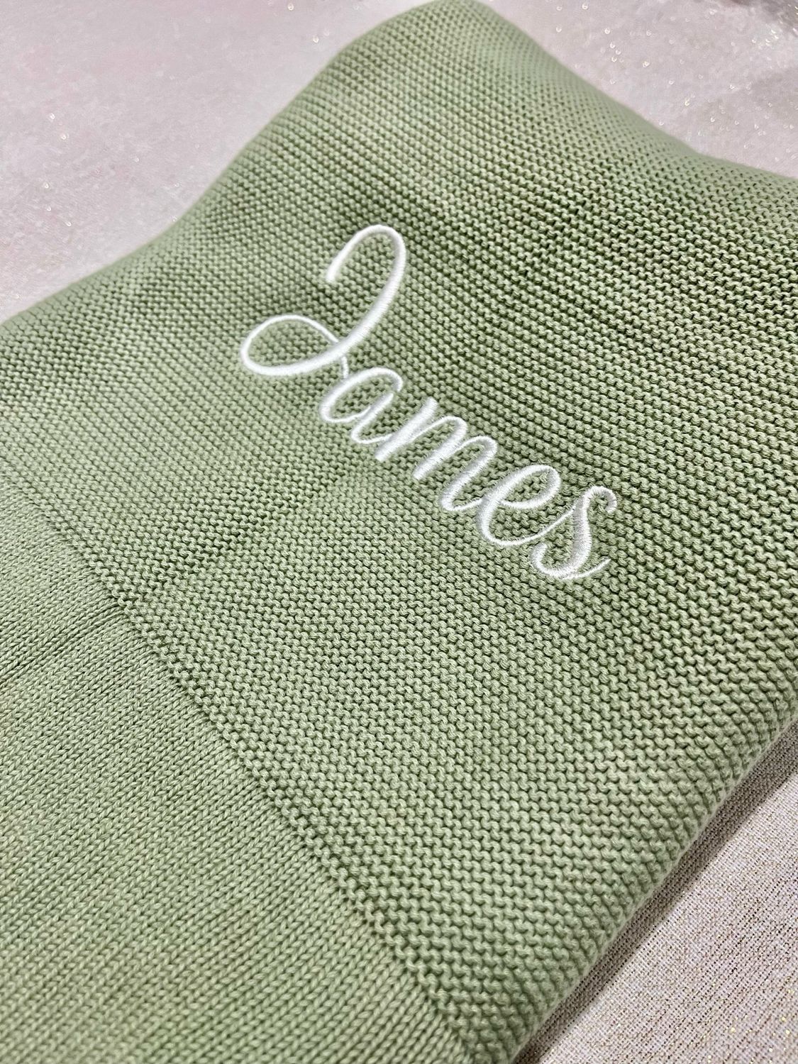 Personalised Cotton Knit Baby Blanket
