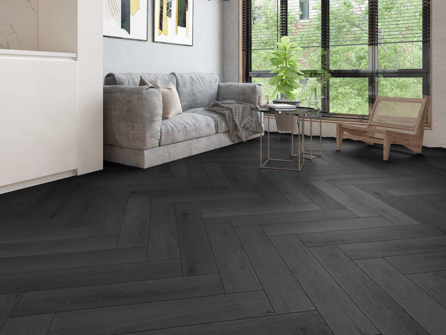 Firmfit Visgraat 6801(dryback) Summerfield Charcoal