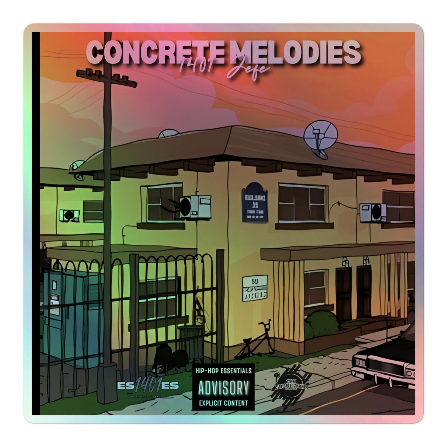 Concrete Melodies Album Cover Holographic stickers
