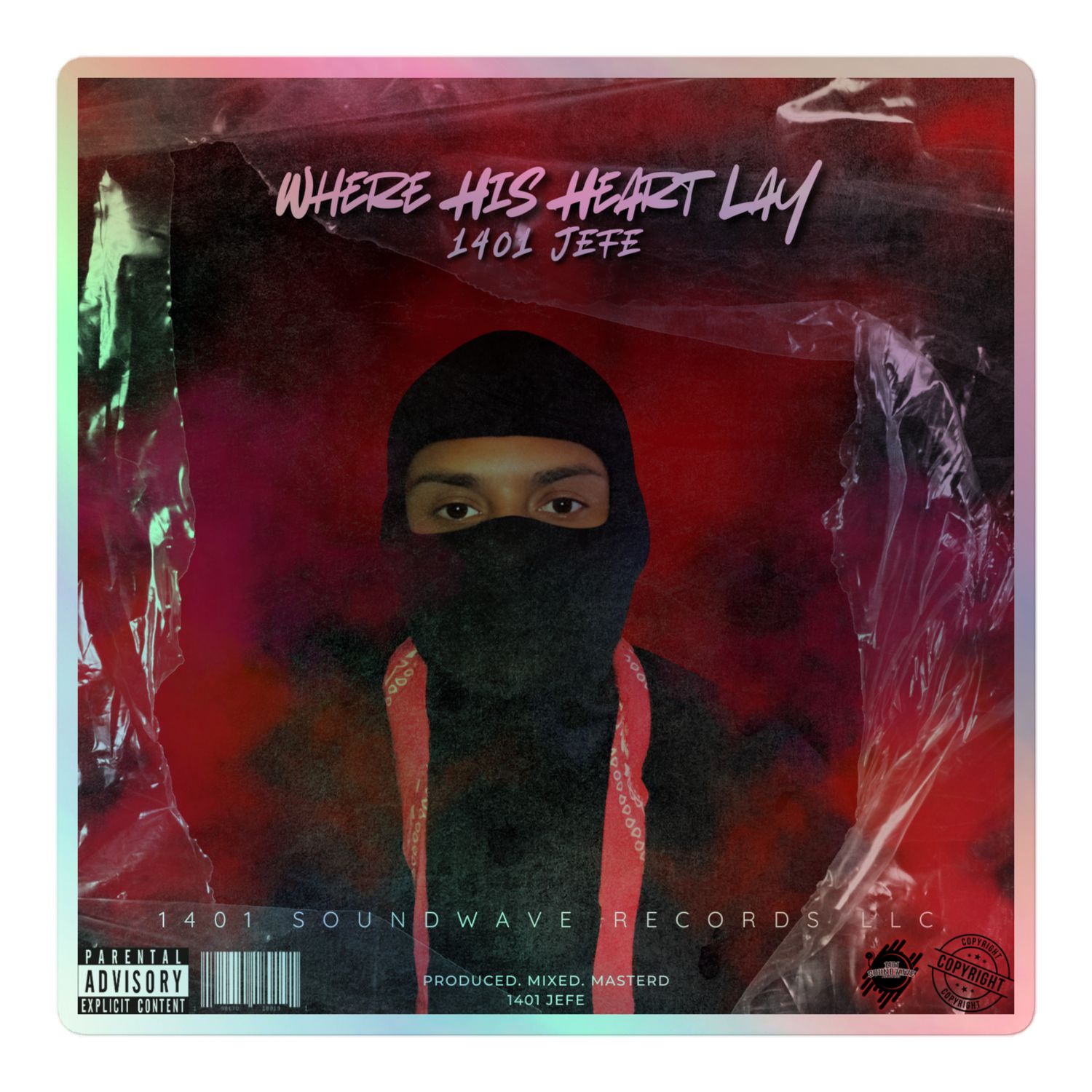 Where His Heart Lay Album Cover Holographic Sticker