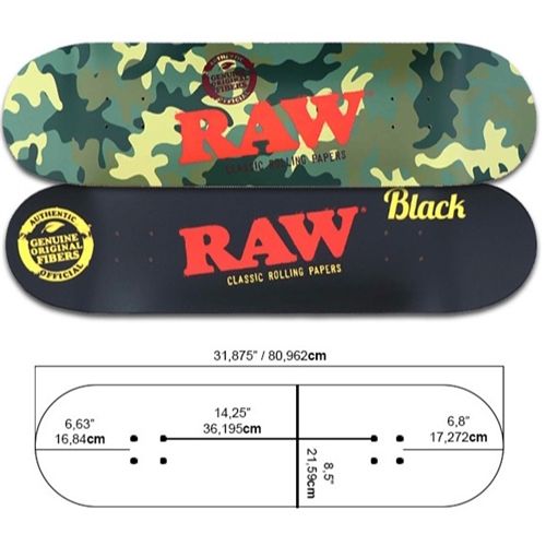 RAW Skate Board - Camo &amp; Black