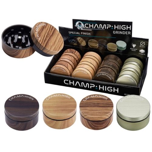 Champ High Wooden Style Grinder - 2 Parts, 55mm