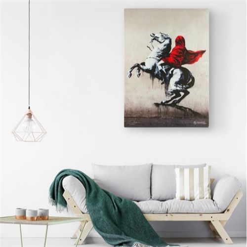 Banksy&#39;s Graffiti - Napoleon Canvas, 90 x 64 x 3cm