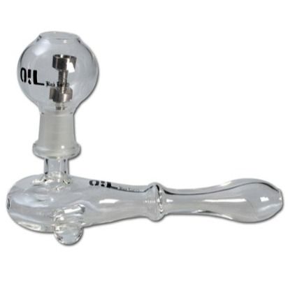 Black Leaf Glass Oil Pipe With Titanium Nail, 14cm