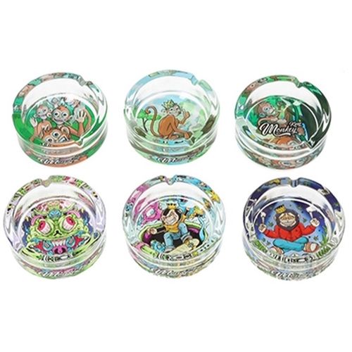 Monkey King Glass Ashtray, 10cm