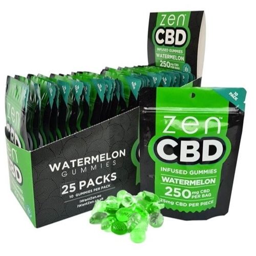 ZEN 250mg CBD Infused Gummies Watermelon, 60g