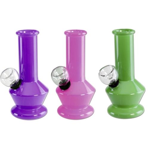 Mini Coloured Glass Bong, 13cm