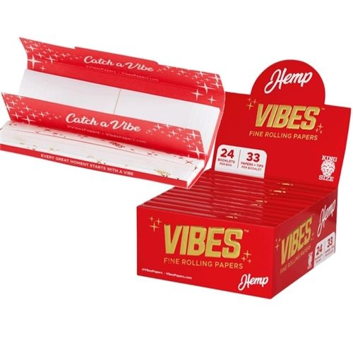 VIBES Red Hemp King Size Slim &amp; Tips