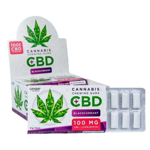 CBD+ Black Currant Chewing Gum, X 12
