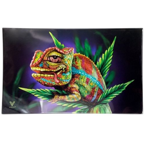 Stoned Chameleon Glass Rolling Tray, 26cm