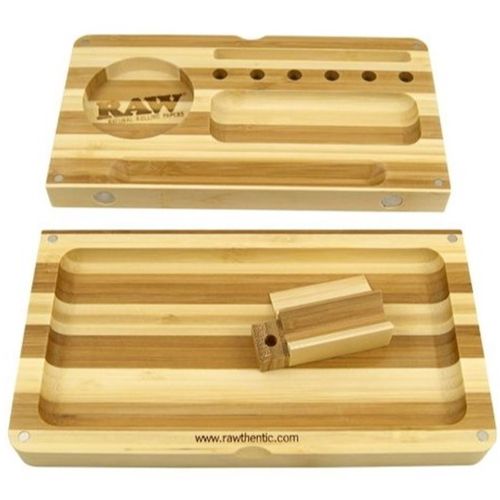 RAW Bamboo Back Flip Tray Striped, 24cm